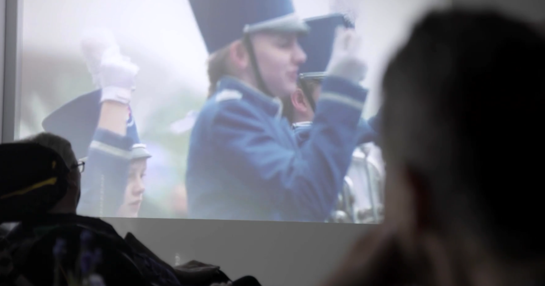 still fra evalueringsfilmen om filmfremvisning på plejehjem